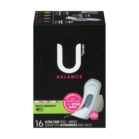 Balance Pads Ultra Thin With Wings Heavy 16 Count by U By Kotex