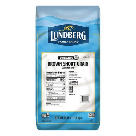 Lundberg, Organic Short Grain Brown Rice, 25 Lbs