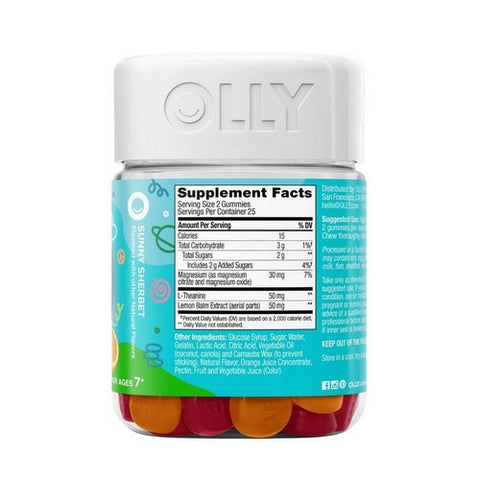 Olly, Kids Chillax Gummies Sunny Sherbet, 50 Count