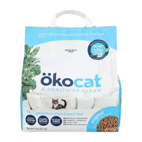 Okocat, Original Premium Clumping Wood Cat Litter, 9 Lbs Okocat