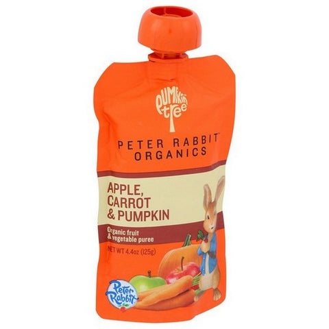 Peter Rabbit, Baby Food Organic Vegetable Fruit Puree Apple Carrot And Pumpkin, 4.4 Oz (Case Of 10)