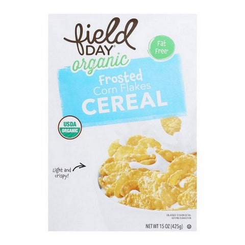 Field Day, Organic Frosted Corn Flakes Cereal, 15 Oz (Case Of 10)