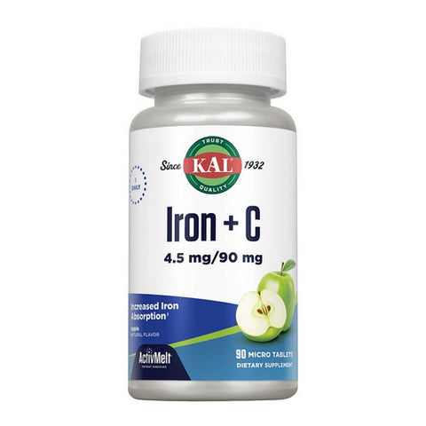 Kal, Iron + C Apple, 90 Count