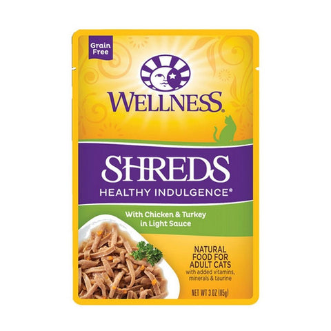 Wellness, Shreds Healthy Indulgence Cat Food Chicken And Turkey, 3 Oz (Case of 24)
