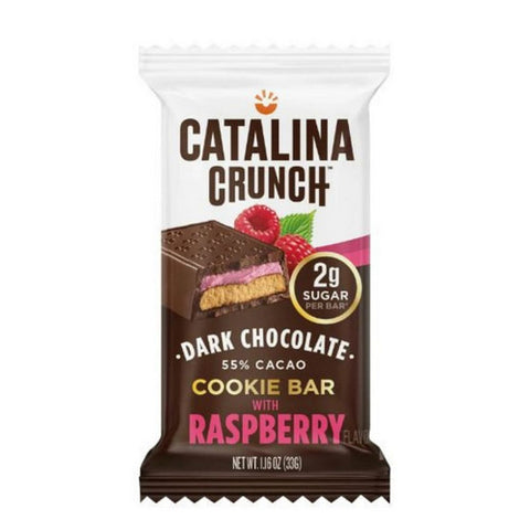 Catalina Crunch, Cky Dark Chocolate Raspberry Bar, 1.16 Oz (Case of 24)