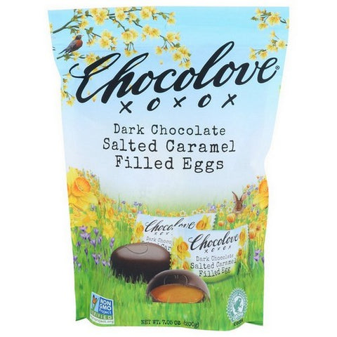 Chocolove, Xo Dark Chocolate Salted Caramel Filled Eggs, 7.05 Oz (Case of 8)
