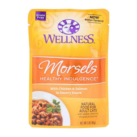 Wellness, Morsels Adult Cat Food Chicken And Salmon, 3 Oz (Case of 24)