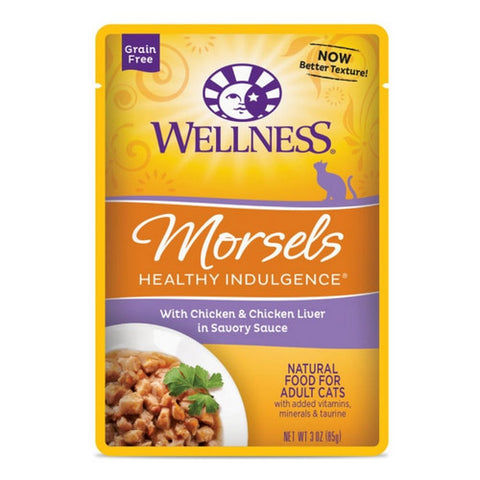Wellness, Morsels Cat Food Chicken And Chicken Liver, 3 Oz (Case of 24)