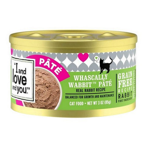 I And Love And You, Canned Cat Food Wabbit Pate, 3 Oz (Case of 24)