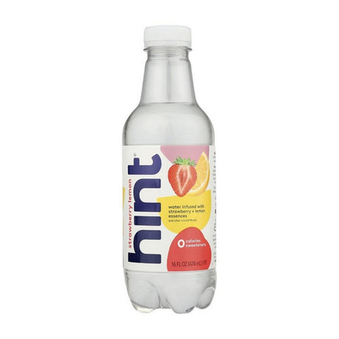 Hint, Water Infused With Strawberry And Lemon, 16 Oz (Case Of 12)