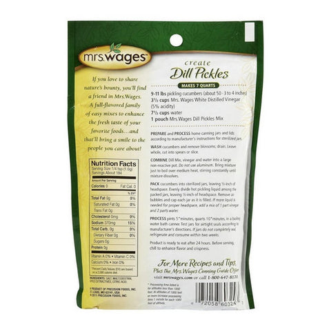 Mrs.Wages, Dill Pickles Mix, 6.5 Oz (Case Of 12)