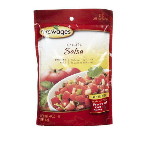 Mrs.Wages, Medium Salsa Tomato Mix, 4 Oz (Case Of 12)