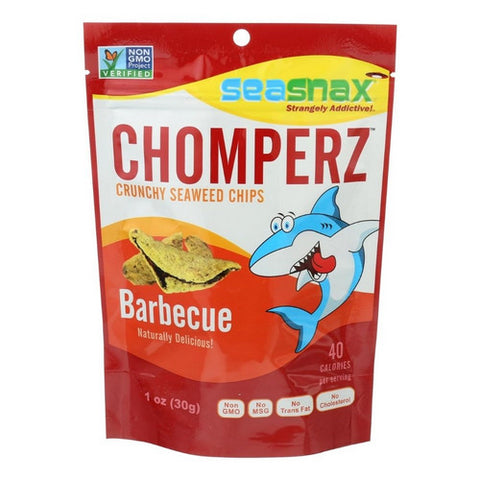 Seasnax, Chomperz Crunchy Seaweed Chips Barbecue, 1 Oz (Case of 8)