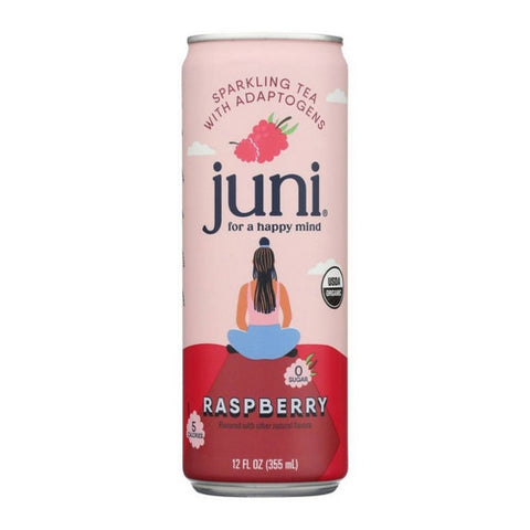 Juni, Sparkling Tea With Adaptogens Raspberry, 12 Oz (Case Of 12)
