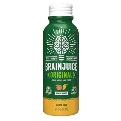 Brainjuice, Original Peach Mango Juice, 2.5 Oz (Case Of 12)