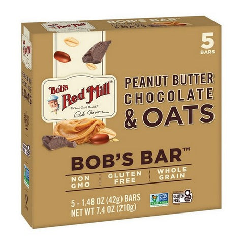 Bobs Red Mill, Peanut Butter Chocolate And Oats Bar, 7.4 Oz (Case Of 6 )