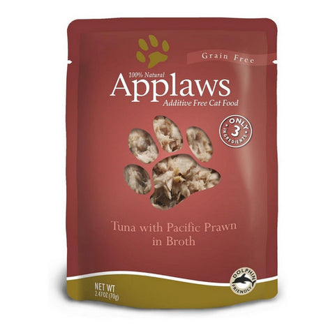 Tuna With Pacific Prawn In Broth Cat Food Pouch 2.47 Oz (Case Of 12) by Applaws