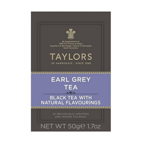Taylors Of Harrogate, Black Tea Earl Grey Tea Sachet, 1.76 Oz (Case Of 6)