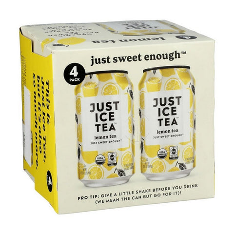 Just Ice Tea, Organic Lemon Black Tea, 12 Oz X 4 (Case Of 6)
