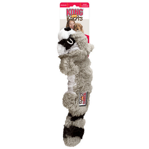 KONG Scrunch Knots Raccoon Dog Toy 1 Each / Medium, Large / Gray by Kong