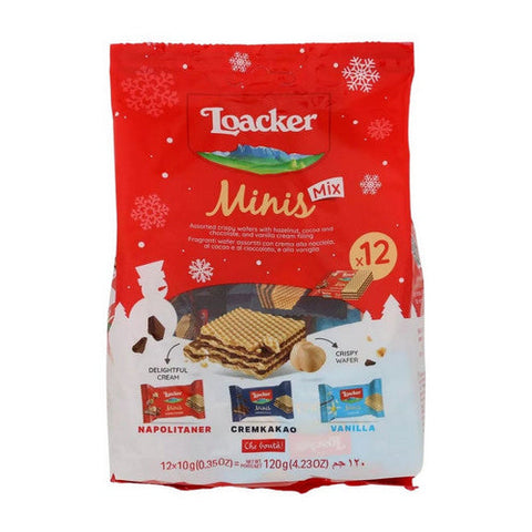 Loacker, Classic Wafer Minis Mix, 4.23 Oz (Case Of 8) Loacker