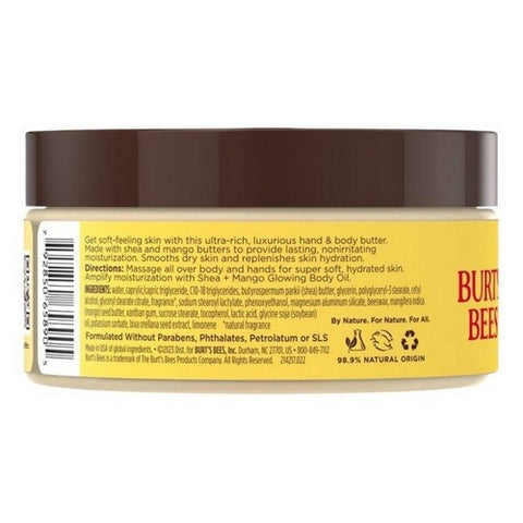 Burts Bees, Shea And Mango Luxurious Hand And Body Butter, 6.5 Oz