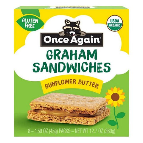 Once Again, Organic Sunflower Seed Butter Graham Cracker Sandwiches, 1.59 Oz (Case Of 8)