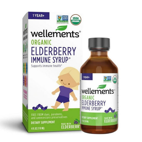 Wellements, Organic Elderberry Immune Syrup, 4 Oz