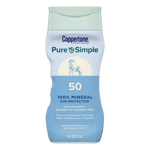 Pure And Simple Mineral Sunscreen Lotion Spf 50 6 Oz by Coppertone