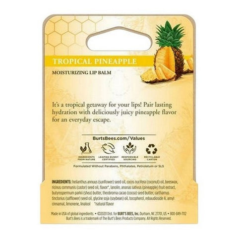 Burts Bees, Tropical Pineapple Lip Balm Blister Box, 0.15 Oz