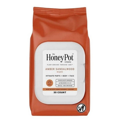 The Honey Pot, Amber Sandalwood Wipes, 30 Count