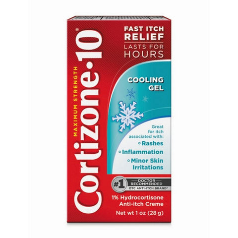 Cortizone-10, Cooling Gel Hydrocortisone Anti Itch Creme Maximum Strength, 1 Oz