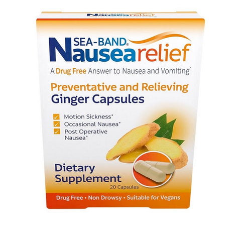 Anti Nausea Ginger Capsules 20 Count by Sea-Band