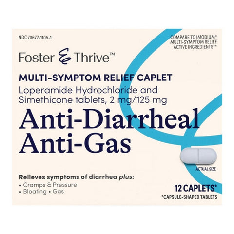 Foster And Thrive, Anti-Diarrheal Anti-Gas, 12 Caps