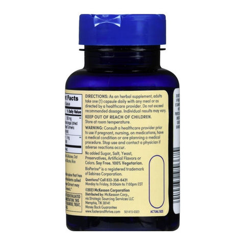 Foster And Thrive, Turmeric + Black Pepper Extract, 500 Mg, 60 Caps