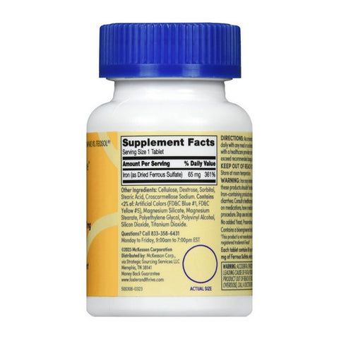 Foster And Thrive, Iron Ferrous Sulfate, 65 Mg, 100 Tabs