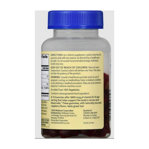 Foster And Thrive, Extra Strength Vitamin B-12 Gummies Raspberry, 300 Mcg, 60 Count
