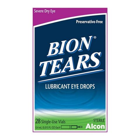 Bion Tears, Lubricant Eye Drops Single-Use Vials, 28 Count