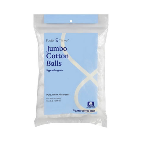 Foster And Thrive, Jumbo Cotton Balls, 70 Count