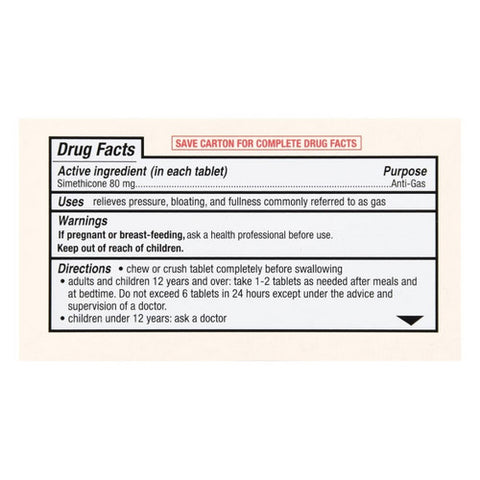 Foster And Thrive, Regular Strength Gas Relief Simethicone Chewable Mint, 100 Tablets
