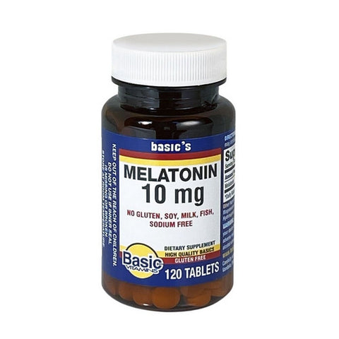 Basic Vitamins, Melatonin Tablets, 10 Mg, 120 Count