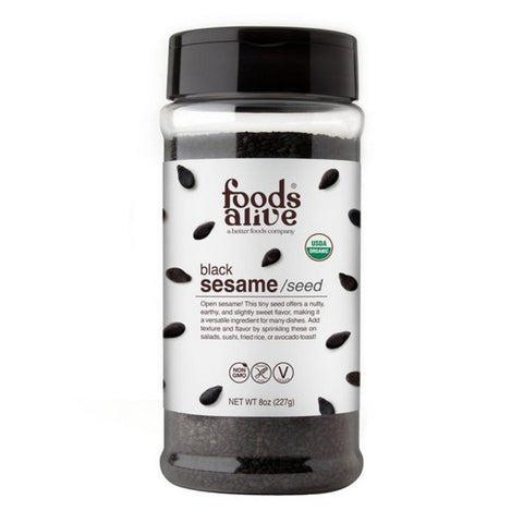 Foods Alive, Organic Black Sesame Seed Shaker Jar, 8 Oz