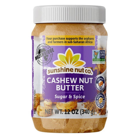 Sunshine Nut Company, Cashew Nut Butter Sugar And Spice, 12 Oz (Case Of 6)