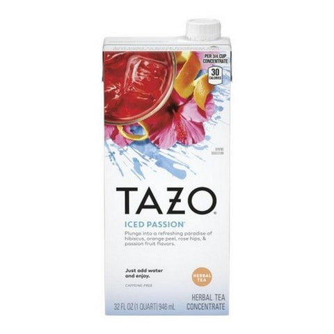 Tazo, Iced Passion Herbal Tea Concentrate, 32 Oz (Case Of 6)