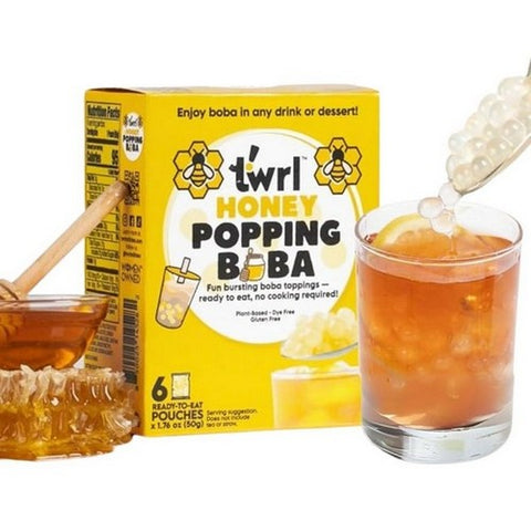Twrl Milk Tea, Honey Popping Boba, 1.76 Oz X 6 Count (Case Of 6)