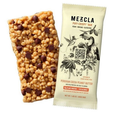 Mezcla, Peruvian Cocoa Peanut Butter Protein Bar, 1.4 Oz (Case Of 12)