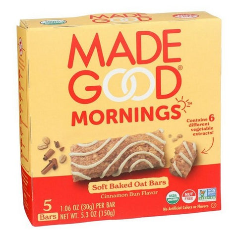 Madegood, Organic Soft Baked Oat Bars Cinnamon Bun, 5.3 Oz (Case Of 6)