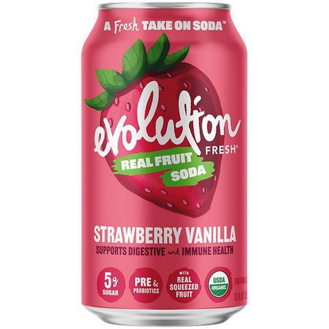 Evolution Fresh, Organic Strawberry Fruit Soda, 12 Oz (Case Of 6)