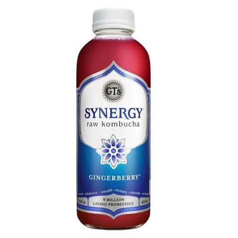 GT's, Synergy Raw Kombucha Gingerberry Beverage, 16 Oz