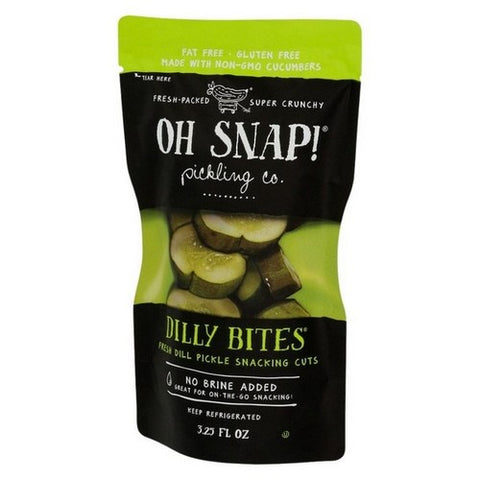 OhSnap!, Dilly Bites Fresh Dill Pickle Snacking Cuts, 3.5 Oz (Case Of 12)